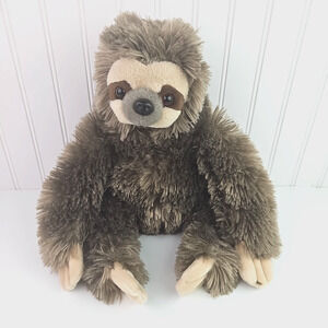 The Bearington Collection Sloth Plush 12 inch Stuffed Animal Brown Sweet Face